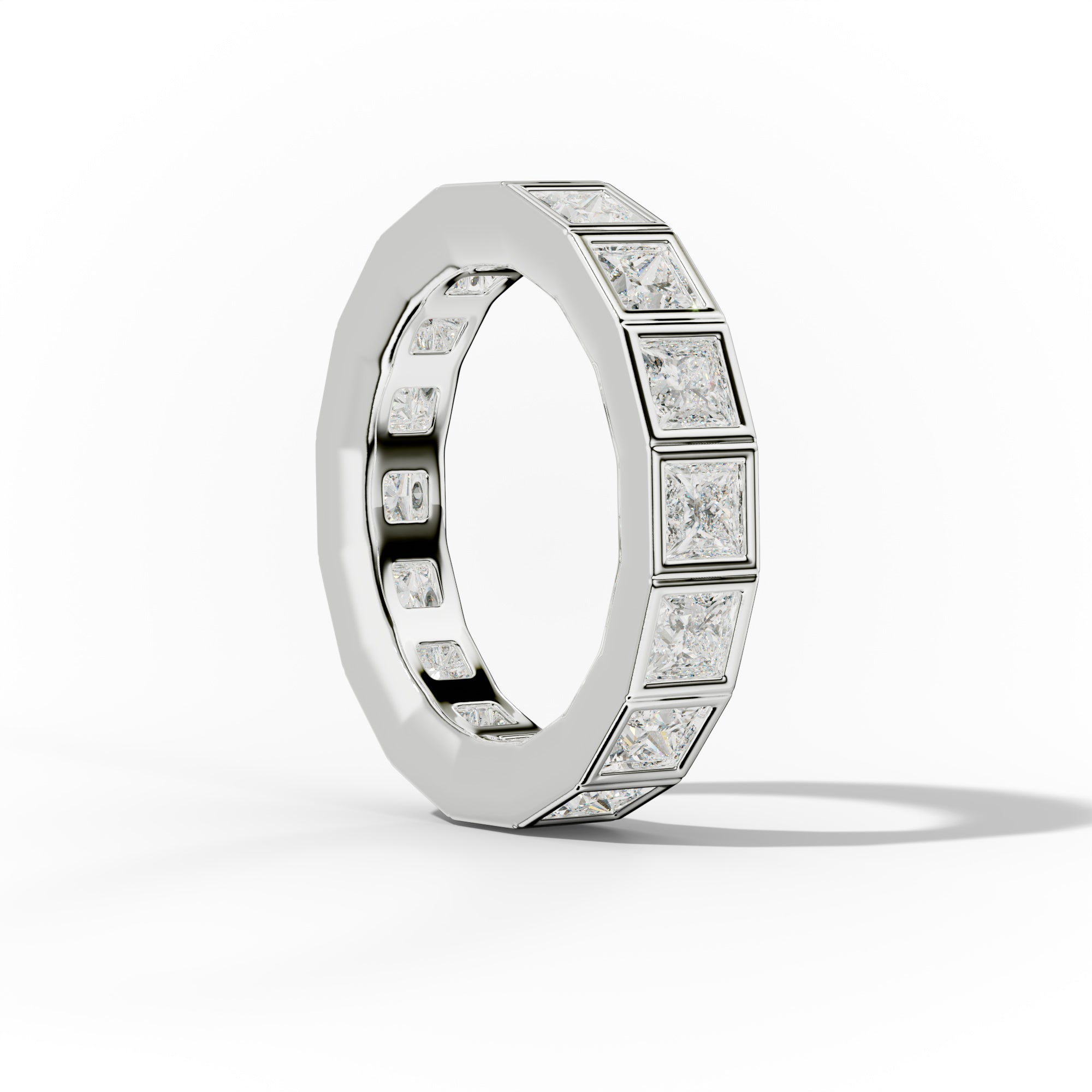 4.0 Carat Bezel Set Princess Cut Diamond Eternity Band